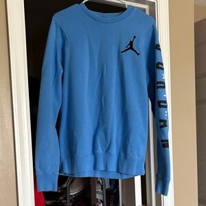 Jordan Crewneck Sweater in Blue with Black Accents